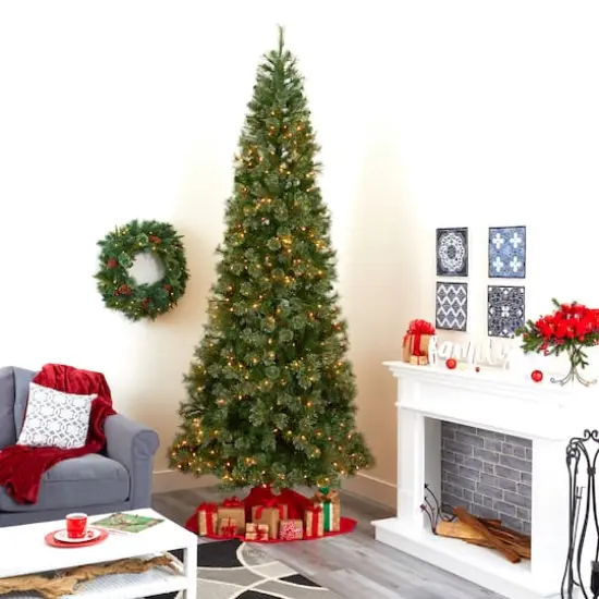 10ft. Pre-Lit Cashmere Artificial Christmas Tree, Warm White LED Lights {3}