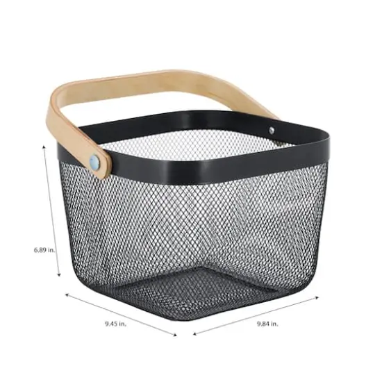 Simplify Gray Mesh Tote with Bamboo Handle {5}