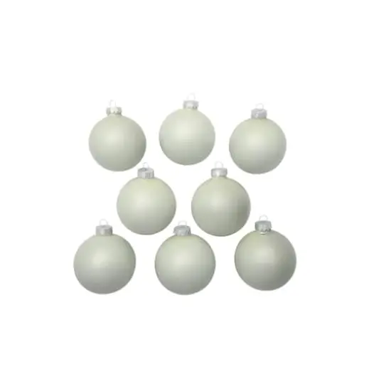 Whitehurst 8ct. 3.25" Pearl Glass Ornaments White Polar Pearl {3}