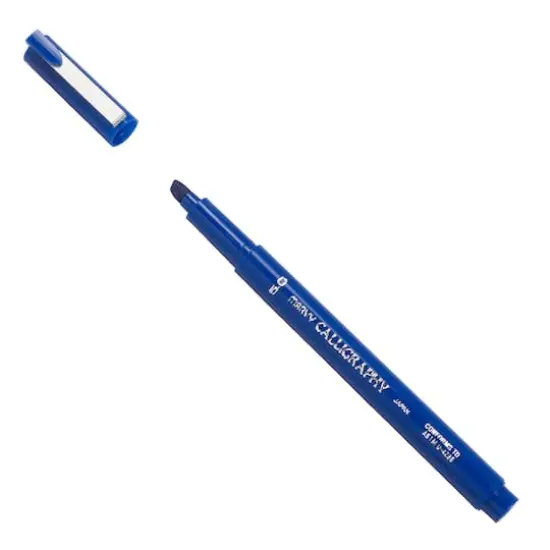 JAM Paper 5.0mm Thick Calligraphy Pen, 2ct. Blue {4}