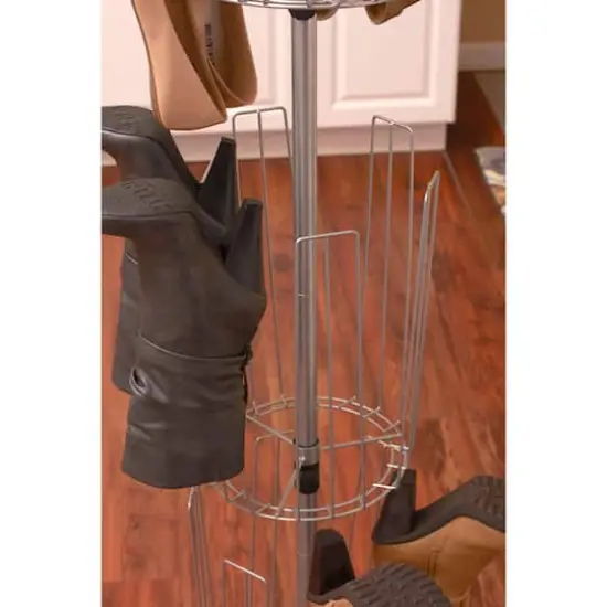 Household Essentials 3-Tier Adjustable Revolving Shoe Rack {4}
