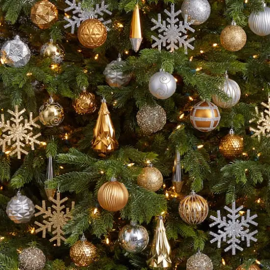 52ct. 6" Gold & Silver Shatterproof Ornament Set {6}