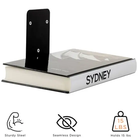 Sorbus Floating Bookshelves, 2ct. Black {4}