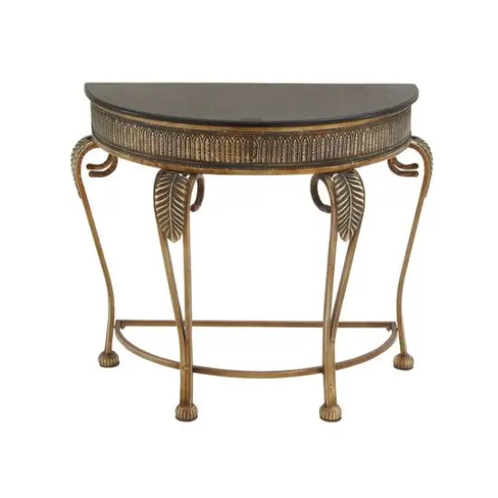 Gold Traditional Metal Console Table, 33" x 41" {3}