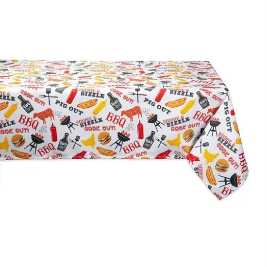 BBQ Fun Print Outdoor Tablecloth 60" x 84" {1}