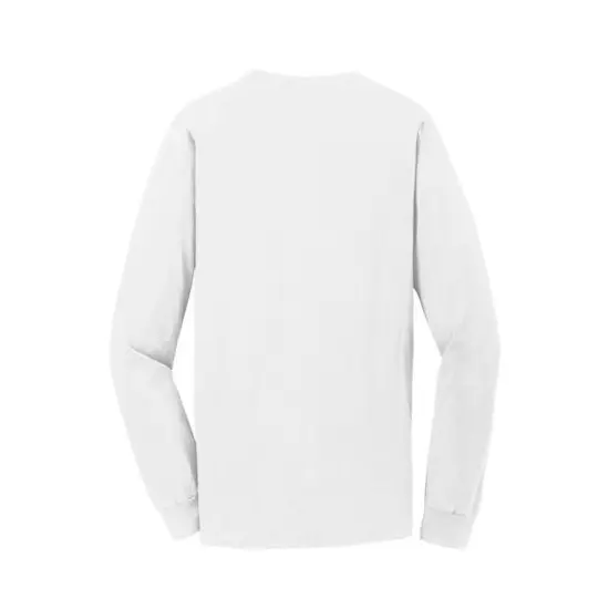 Port & Company&reg; Beach Wash&trade; Garment-Dyed Long Sleeve Adult T-Shirt White {5}