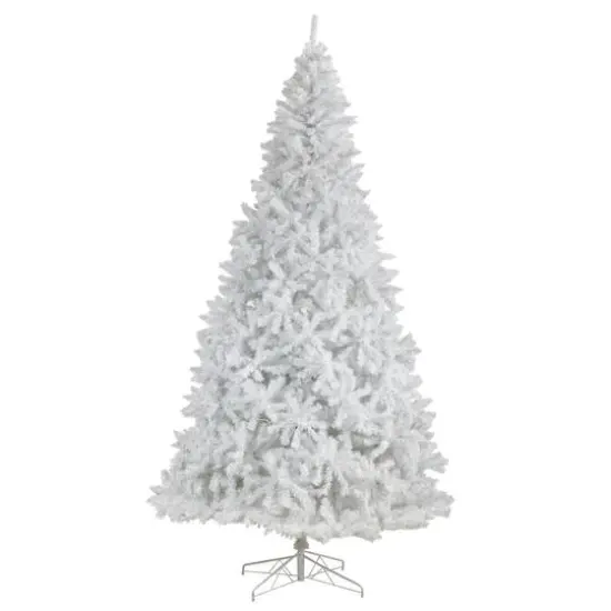 11ft. Pre-Lit White Artificial Christmas Tree, White LED Lights {8}