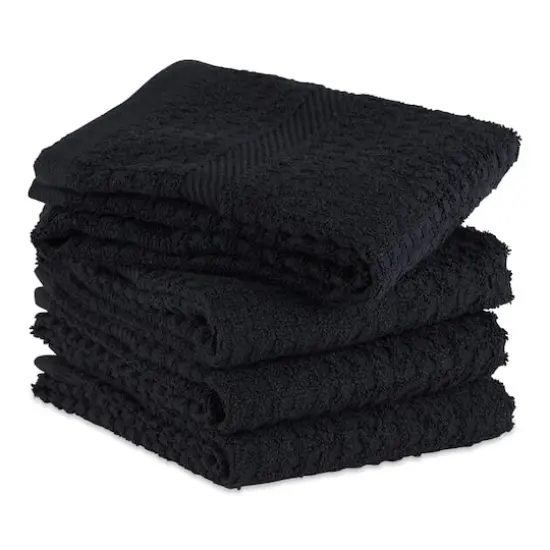 DII&reg; Solid Black Waffle Terry Dishtowel, 4ct. {3}