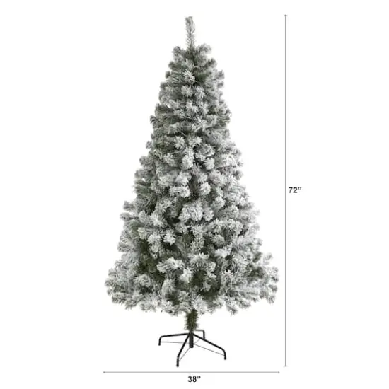 6ft. Unlit Flocked West Virginia Fir Artificial Christmas Tree {3}