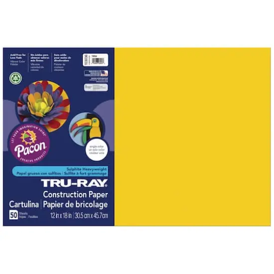 Tru-Ray&reg; 12" x 18" Construction Paper, 50 Sheets Yellow {1}