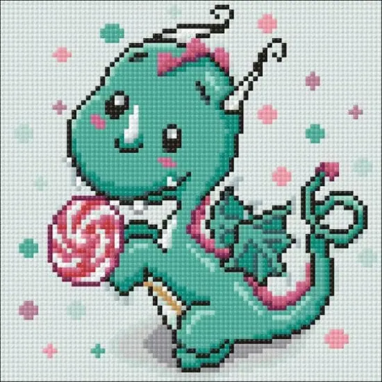 Crafting Spark Dragon with Candy Diamond Painting Kit {1}