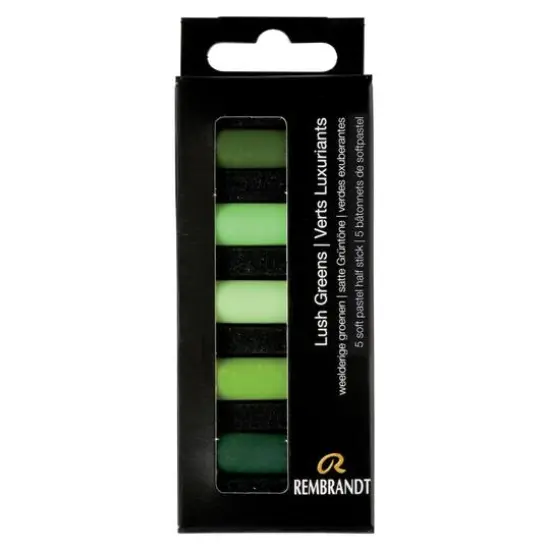 Rembrandt 5 Color Lush Greens Half Stick Soft Pastel Set {1}