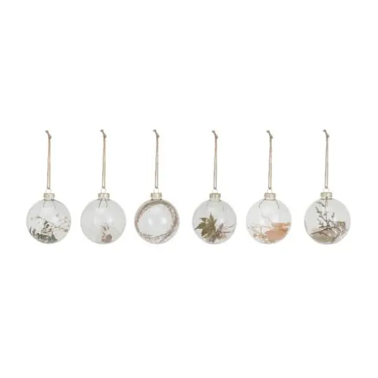 Hello Honey® 3.25" Dried Botanicals Round Glass Ball Ornament Set {1}
