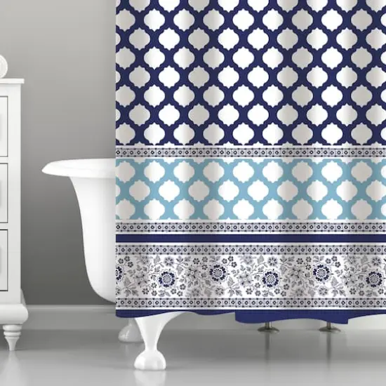 Bath Bliss Lattice Design Shower Curtain {4}