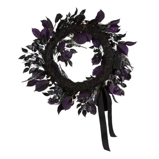26" Floral Mini Skulls Pre-Lit LED Wreath {5}