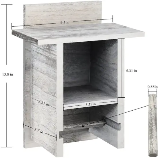 NEX&trade; 14" Rustic White Wall Mounted Toilet Paper Holder with Shelf {3}