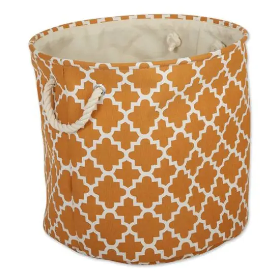 DII&reg; Large Round Polyester Lattice Bin Pumpkin Spice {1}