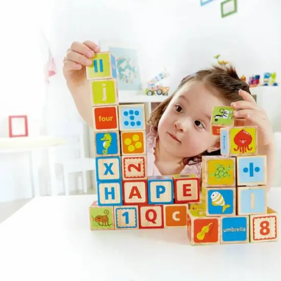 Hape Alphabet & Numbers Stacking Blocks with Pictures {3}