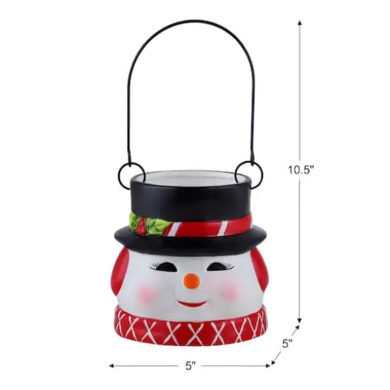 5" Snowman Nostalgic Ceramic Container {5}