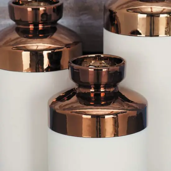 CosmoLiving by Cosmopolitan White Ceramic Contemporary Vase Set {6}