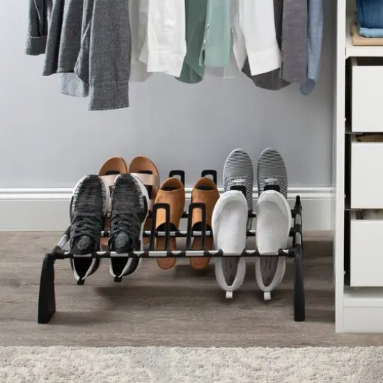 Organize It All 9 Pair Floor Shoe Rack {4}