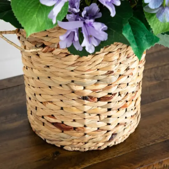 2.5ft. Artificial Mixed Flower & Hydrangea Arrangement in Hyacinth Weave Basket {5}