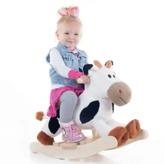 Toy Time Plush Ride-On Rocking Toy Cow {3}