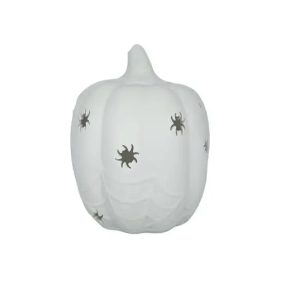 7.25" DIY Ceramic LED Pumpkin with Spiders D&eacute;cor by Make Market&reg; {5}