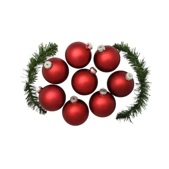Whitehurst 8ct. 3.25" Matte Glass Ball Ornaments Red Matte {4}
