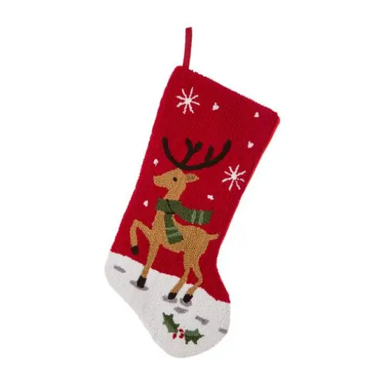 Glitzhome&reg; 19" Reindeer Hooked Stocking {1}