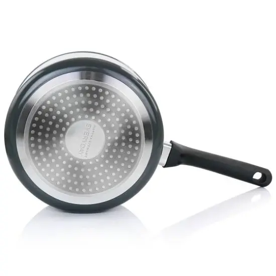 Martha Stewart Everyday 1.6qt. Aluminum Sharkey Gray Saucepan with Lid {7}