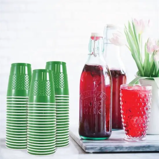 JAM Paper 12oz.Plastic Party Cups, 20ct. Green {4}