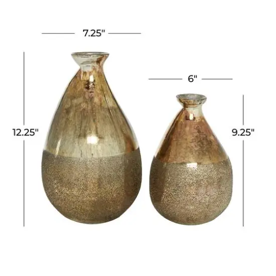 Gold Glass Rustic Vase Set {6}