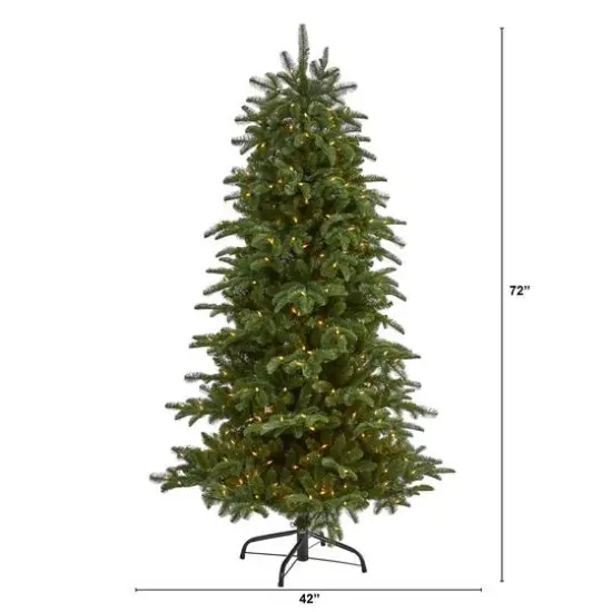 6ft. Pre-Lit South Carolina Fir Artificial Christmas Tree, Clear LED Lights {8}
