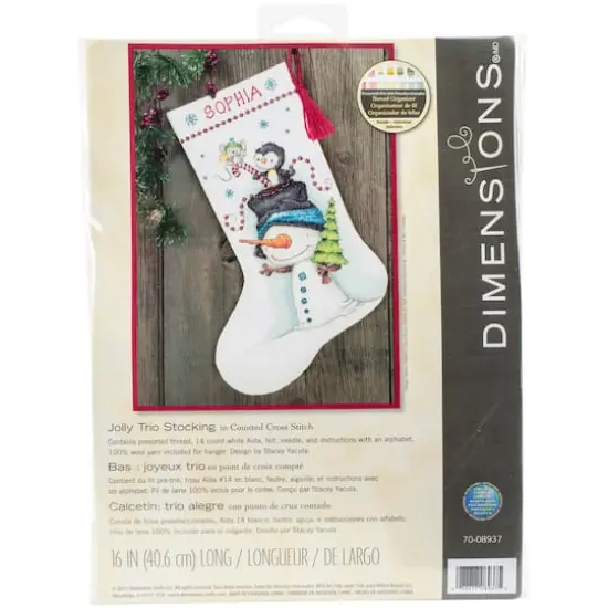 Dimensions&reg; Jolly Trio Stocking Counted Cross Stitch Kit {1}