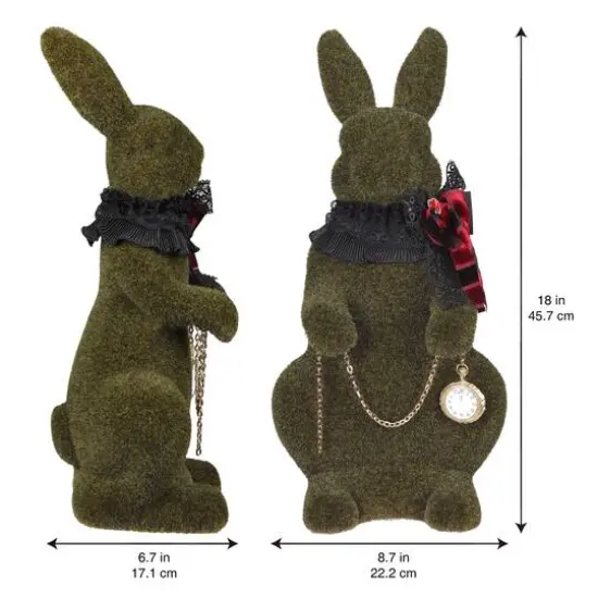 18" Faux Grass Tabletop Bunny with Scarf & Pocket Watch by Ashland&reg; {11}