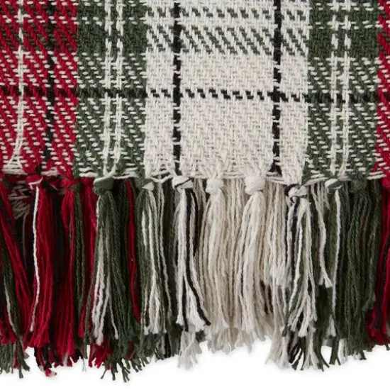 DII&reg; Christmas Plaid Recycled Cotton Throw {4}