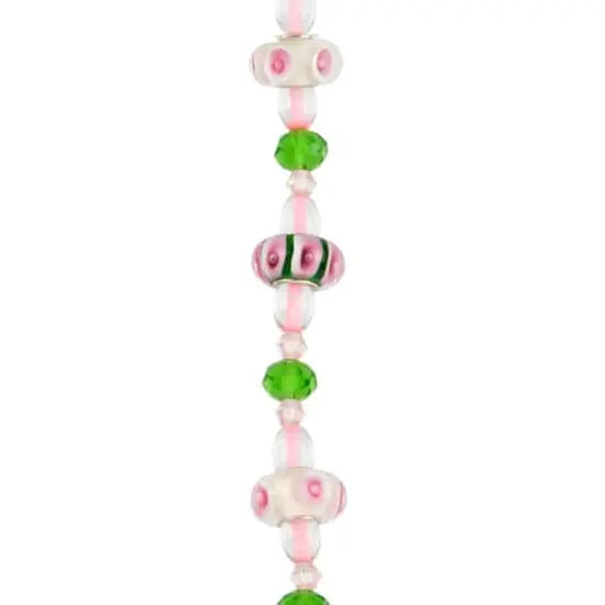 Pink Floral Lampwork Glass Rondelle Bead Mix by Bead Landing&trade; {1}
