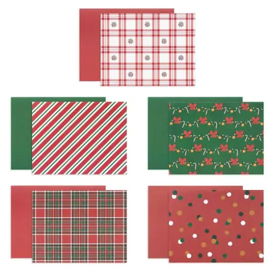 Peppermint Plaid Christmas Cards & Envelopes, 50ct. by Recollections&trade; {1}