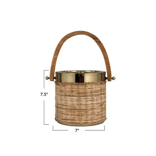 Hello Honey&reg; 3qt. Boho-Chic Rattan & Steel Ice Bucket {4}