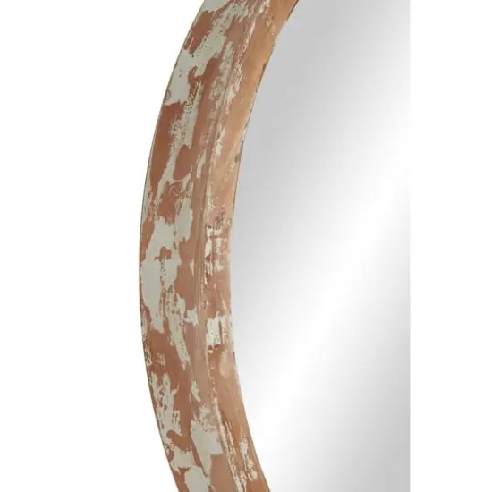 40" Brown Vintage Wood Wall Mirror {3}