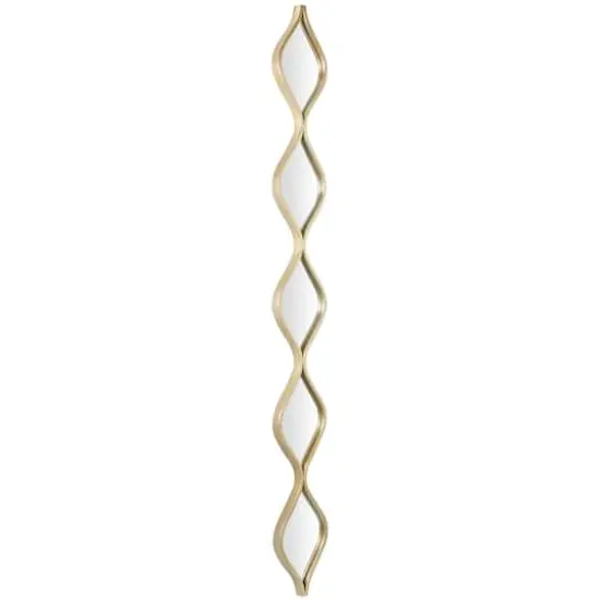 Gold Metal Slim Stacked Chain 5 Layer Wall Mirror with Tear Drop Pattern 7" x 1" x 59" {3}