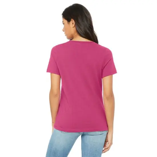 BELLA+CANVAS&reg; Women's Short Sleeve V-Neck T-Shirt Berry {5}
