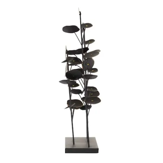 21" Black Metal Contemporary Nature Sculpture {4}