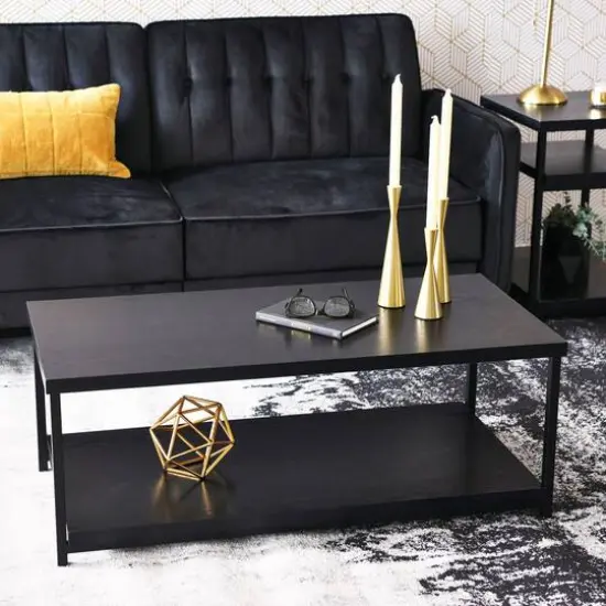 Household Essentials 39" Jamestown Coffee Table Black {3}