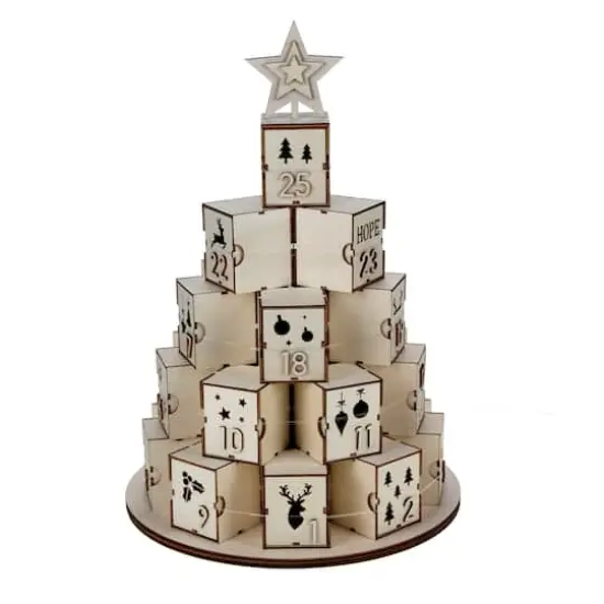 Layered Countdown Advent Tree DIY Wood D&eacute;cor by Make Market&reg; {1}