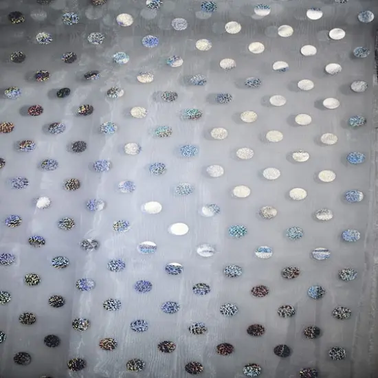 Feldman White with Silver Foil Polka Dots Organza {3}
