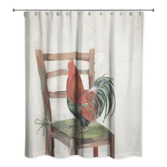 Rooster on a Chair 71" x 74" Shower Curtain {3}