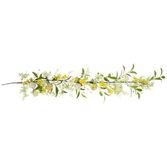 5ft. Yellow Berry & Thistle Floral Spring Garland {1}
