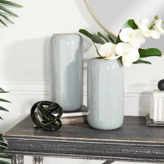 Metal Vase Set Gray {3}